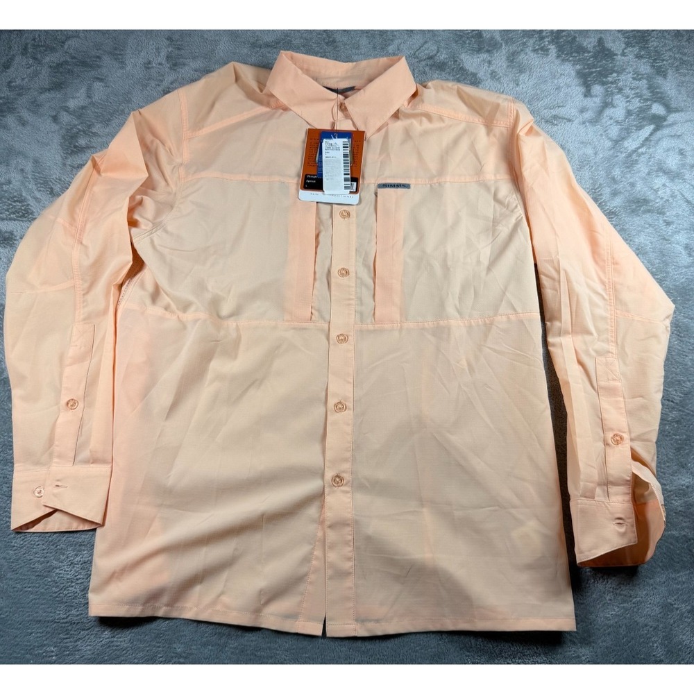 Simms Ultralight LS Fishing Shirt Men's L Apricot NWT Guide Series